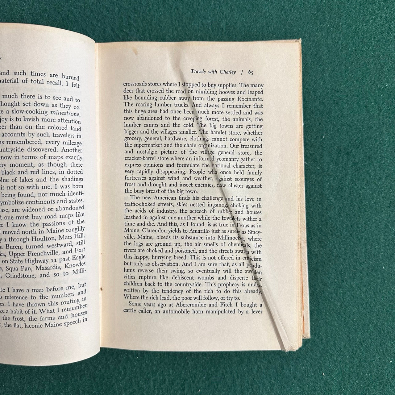 Vintage Fiction Hardback: John Steinbeck - Travels with Charley BCE