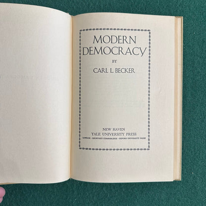 Vintage Non-Fiction Hardback: Carl L Becker - Modern Democracy