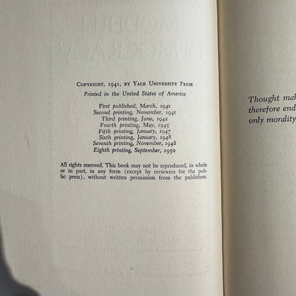 Vintage Non-Fiction Hardback: Carl L Becker - Modern Democracy