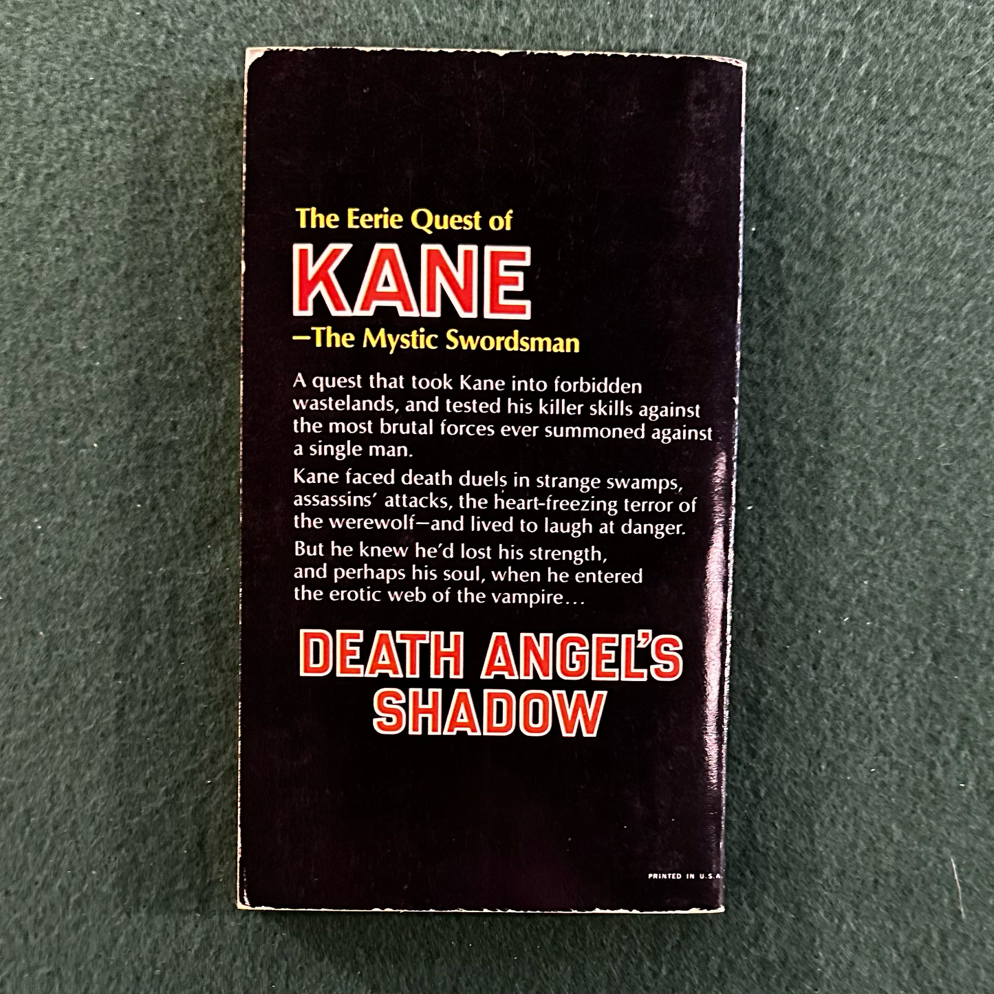 Vintage Fantasy Paperback: Karl Edward Wagner - Death Angel's Shadow SECOND PRINTING