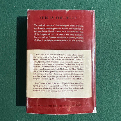 Vintage Fiction Hardback: Lion Feuchtwanger - This is the Hour BCE