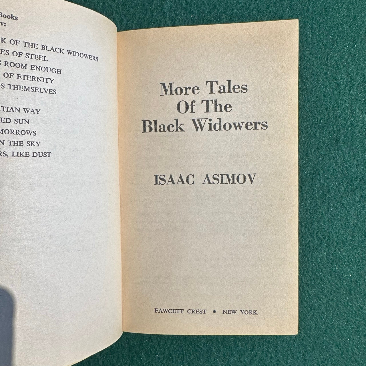 Vintage Fiction Paperback: Isaac Asimov - More Tales of the Black Widowers