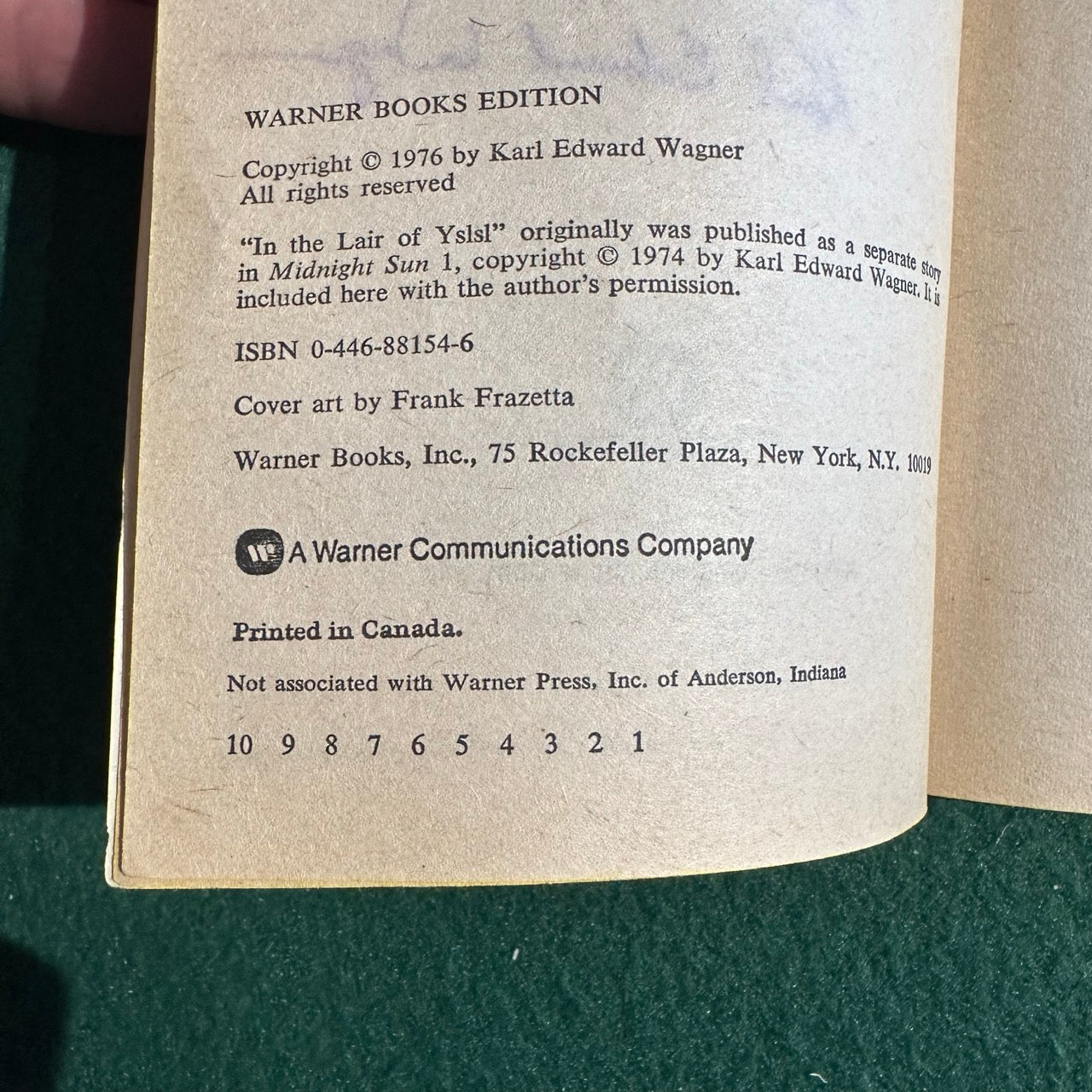Vintage Fantasy Paperback: Karl Edward Wagner - Dark Crusade SIGNED FIRST PRINTING