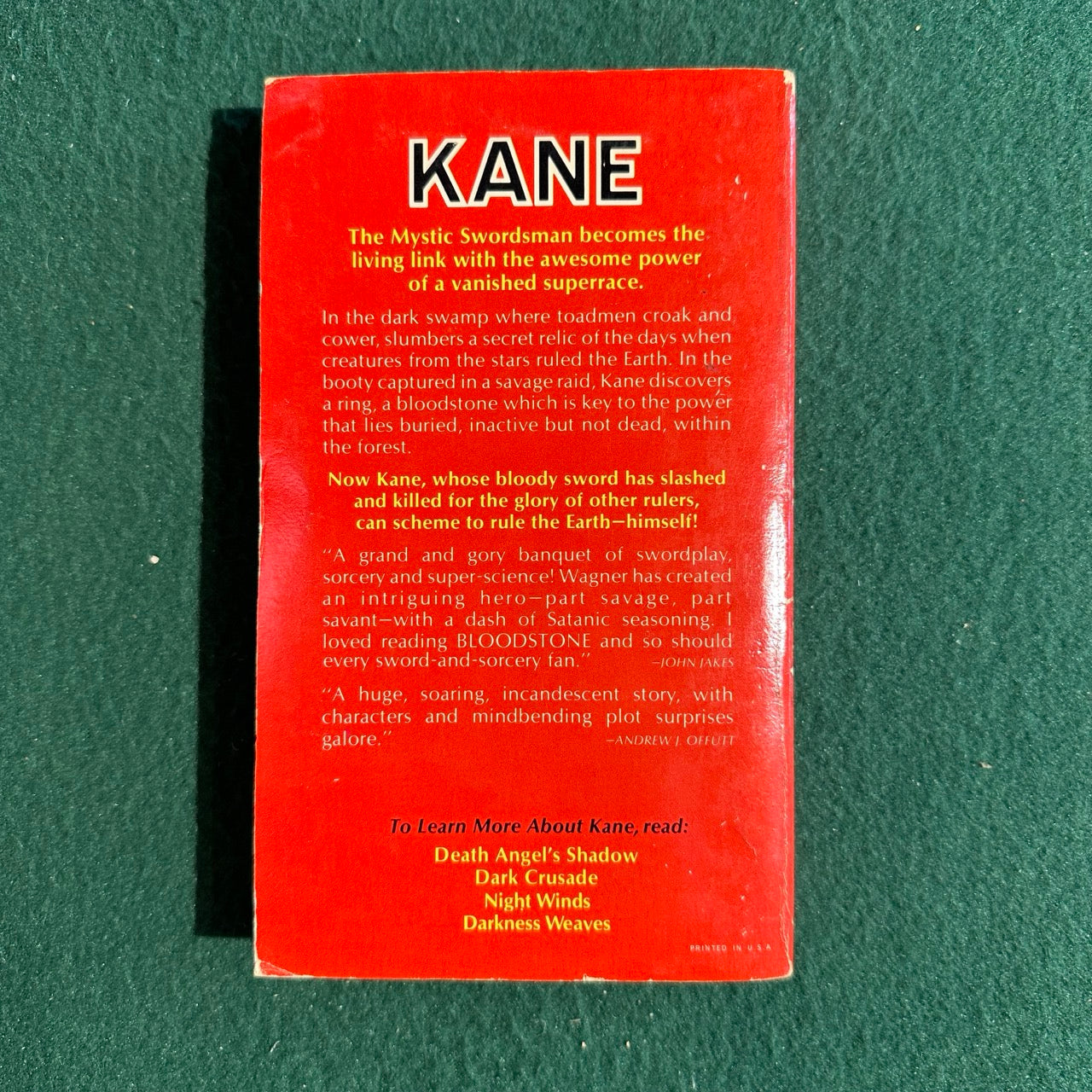 Vintage Fantasy Paperback: Karl Edward Wagner - Bloodstone SIGNED