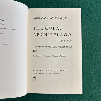 Vintage Non-Fiction Hardback: Aleksandr I Solzhenitsyn - The Gulag Archipelago FIRST EDITION