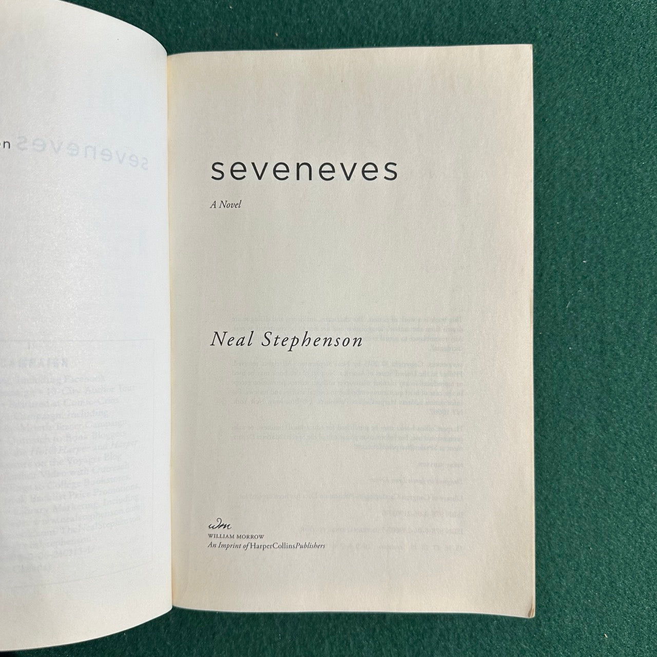 Sci-Fi Paperback: Neal Stephenson - Seveneves ARC