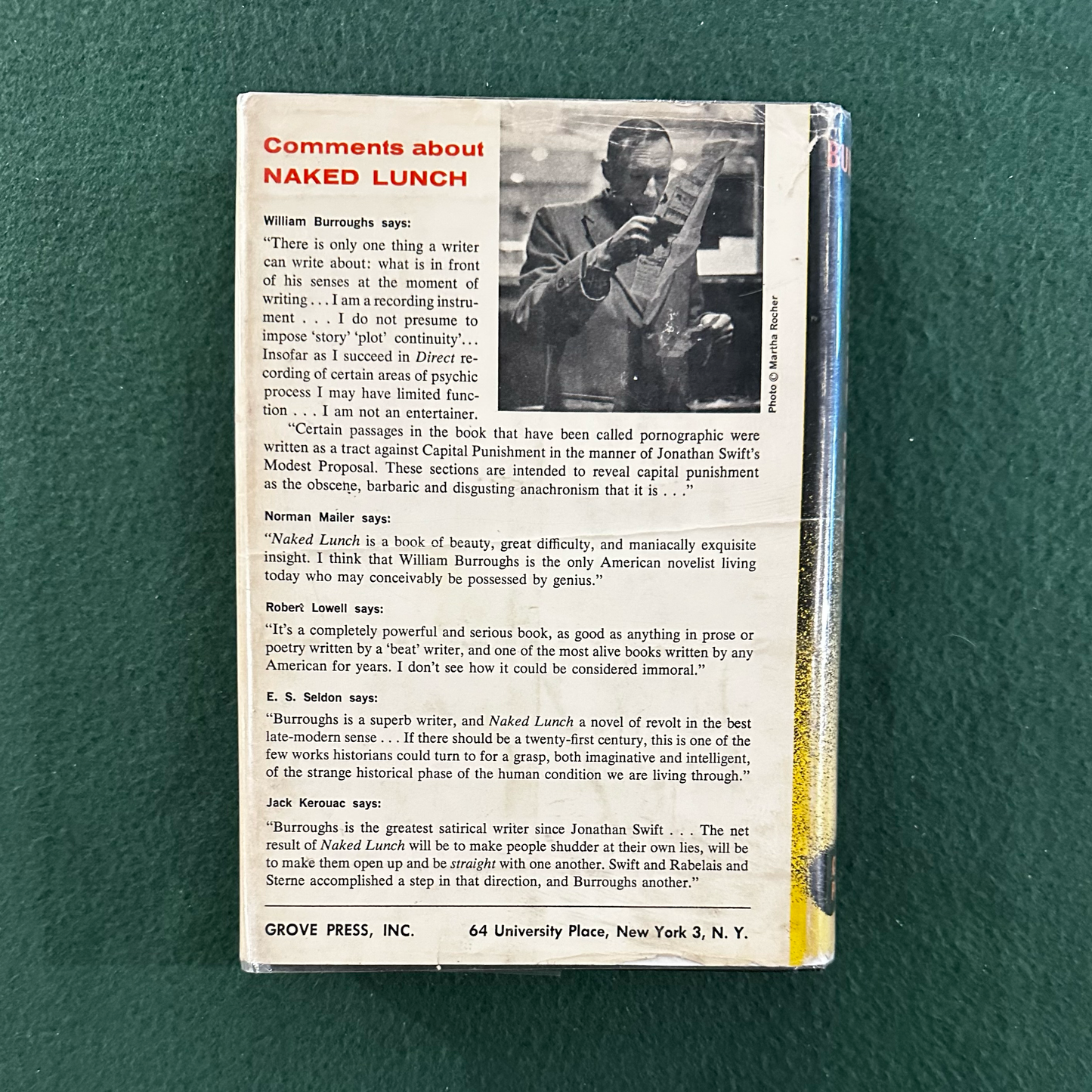 Vintage Fiction Hardback: William Burroughs - Naked Lunch FIRST EDITION/PRINTING