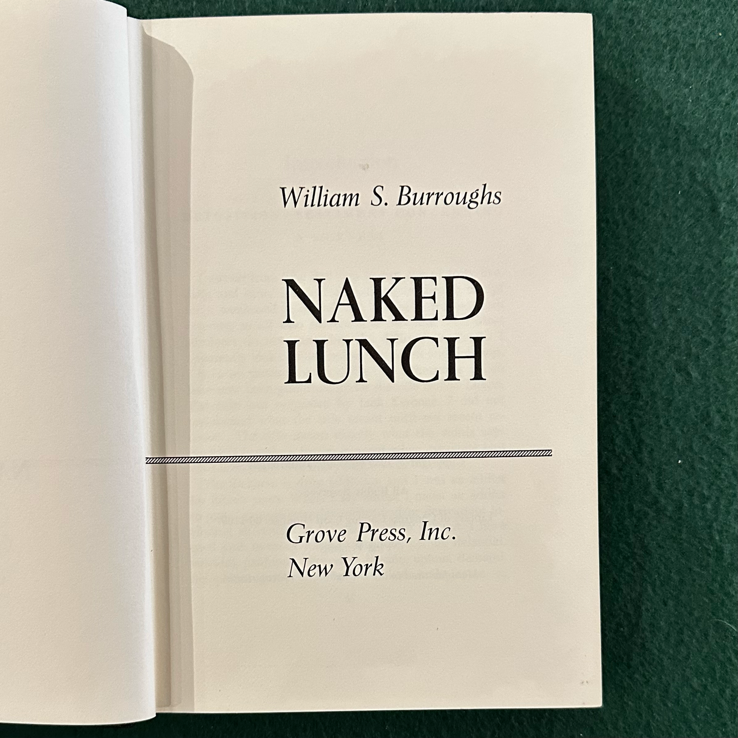 Vintage Fiction Hardback: William Burroughs - Naked Lunch FIRST EDITION/PRINTING