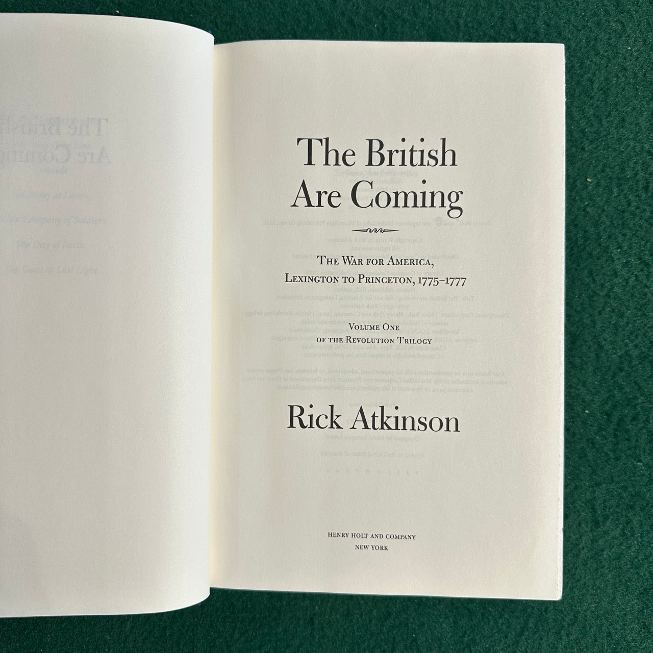 Non-Fiction Hardback: Rick Atkinson - The British are Coming FIRST EDITION