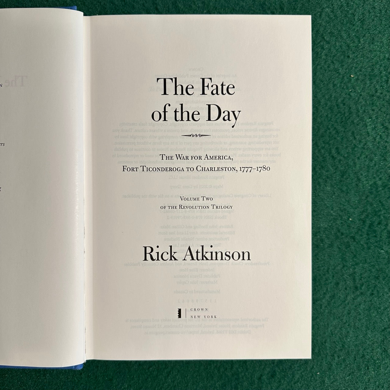 Non-Fiction Hardback: Rick Atkinson - The Fate of the Day FIRST EDITION