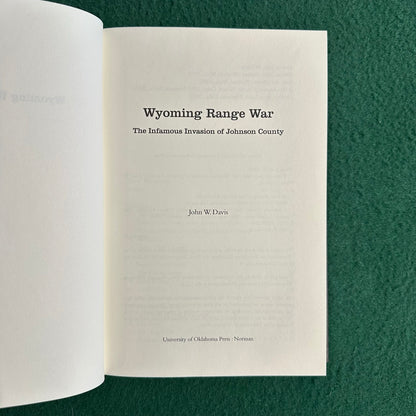 Non-Fiction Hardback: John W Davis - Wyoming Range War FIRST EDITION