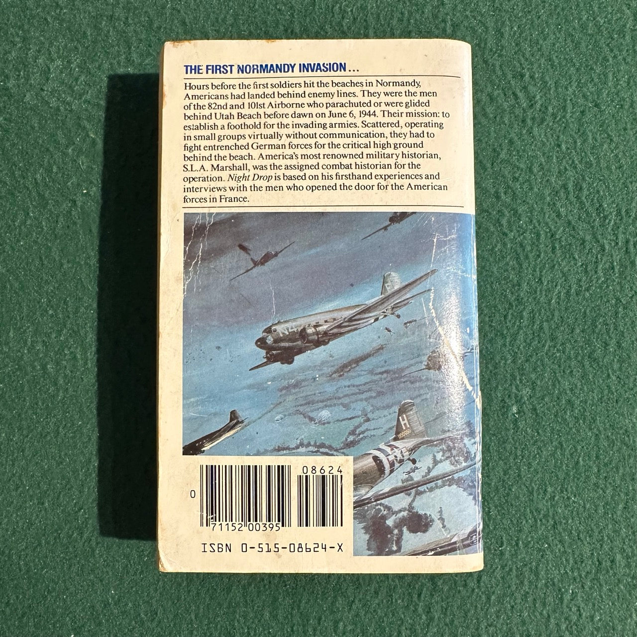 Vintage Fiction Paperback: S L A Marshall - Night Drop THIRD PRINTING