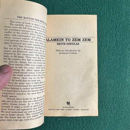 Vintage Fiction Paperback: Keith Douglas - Alamein to Zem Zem FIRST PRINTING