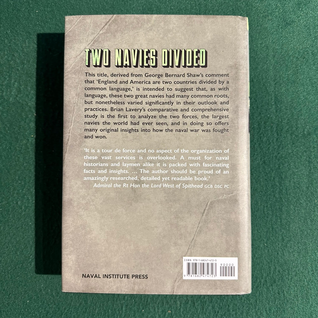 Non-Fiction Hardback: Brian Lavery - Two Navies Divided FIRST EDITION
