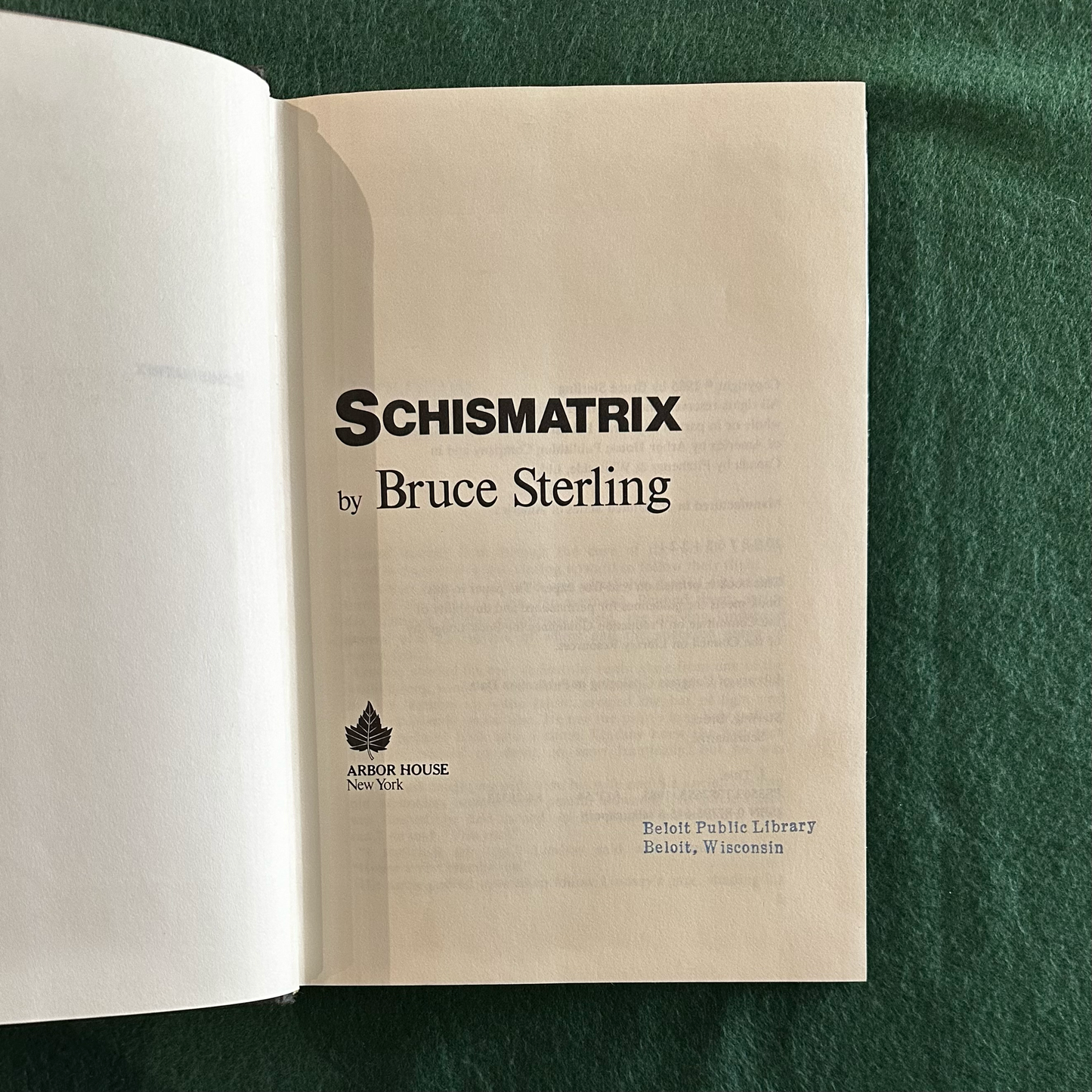 Sci-Fi Hardback: Bruce Sterling - Schismatrix FIRST EDITION/PRINTING