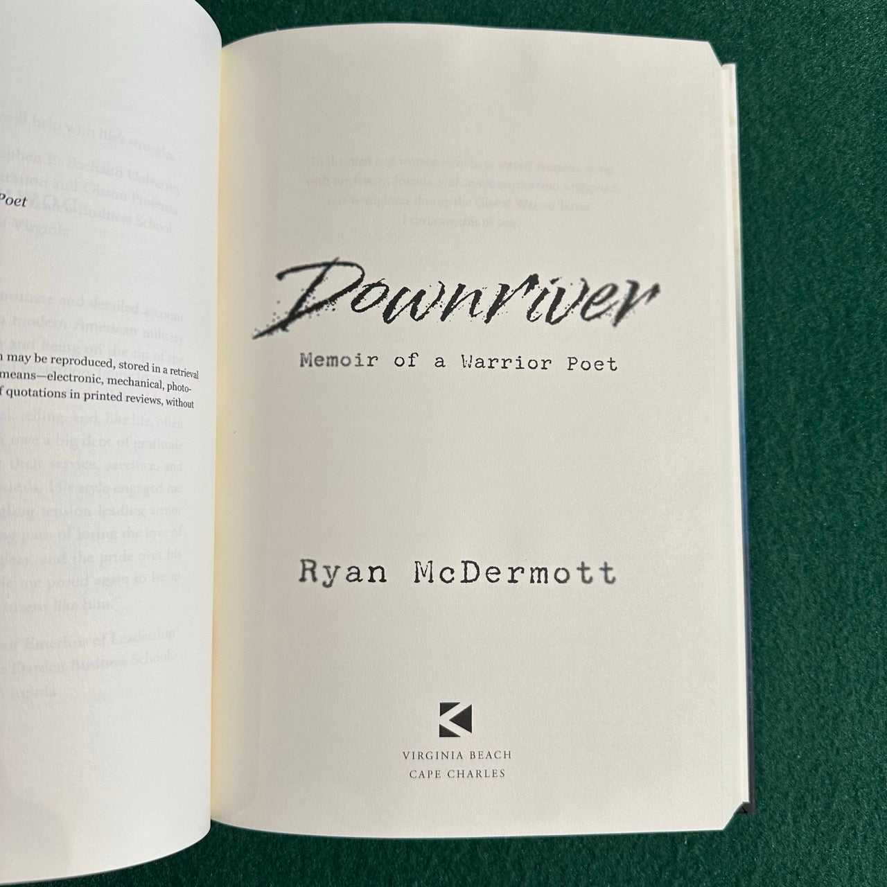 Biography Hardback: Ryan McDermott - Downriver