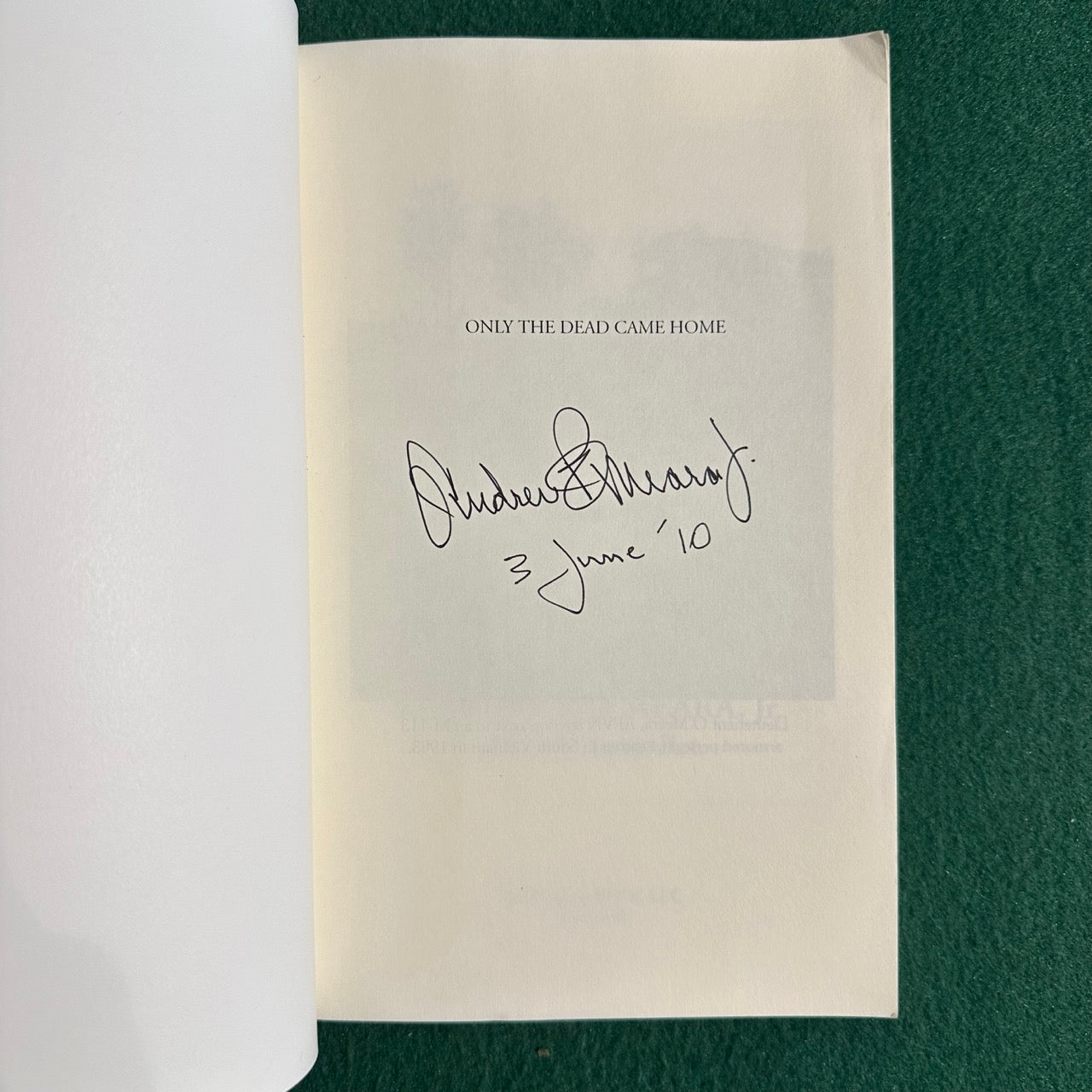 Non-Fiction Paperback: Andy O'Meara, Jr. - Only the Dead Came Home SIGNED
