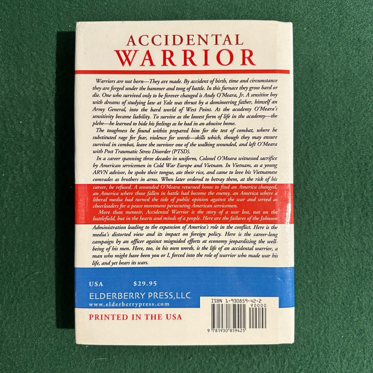 Non-Fiction Hardback: Andy O'Meara, Jr. - Accidental Warrior SIGNED