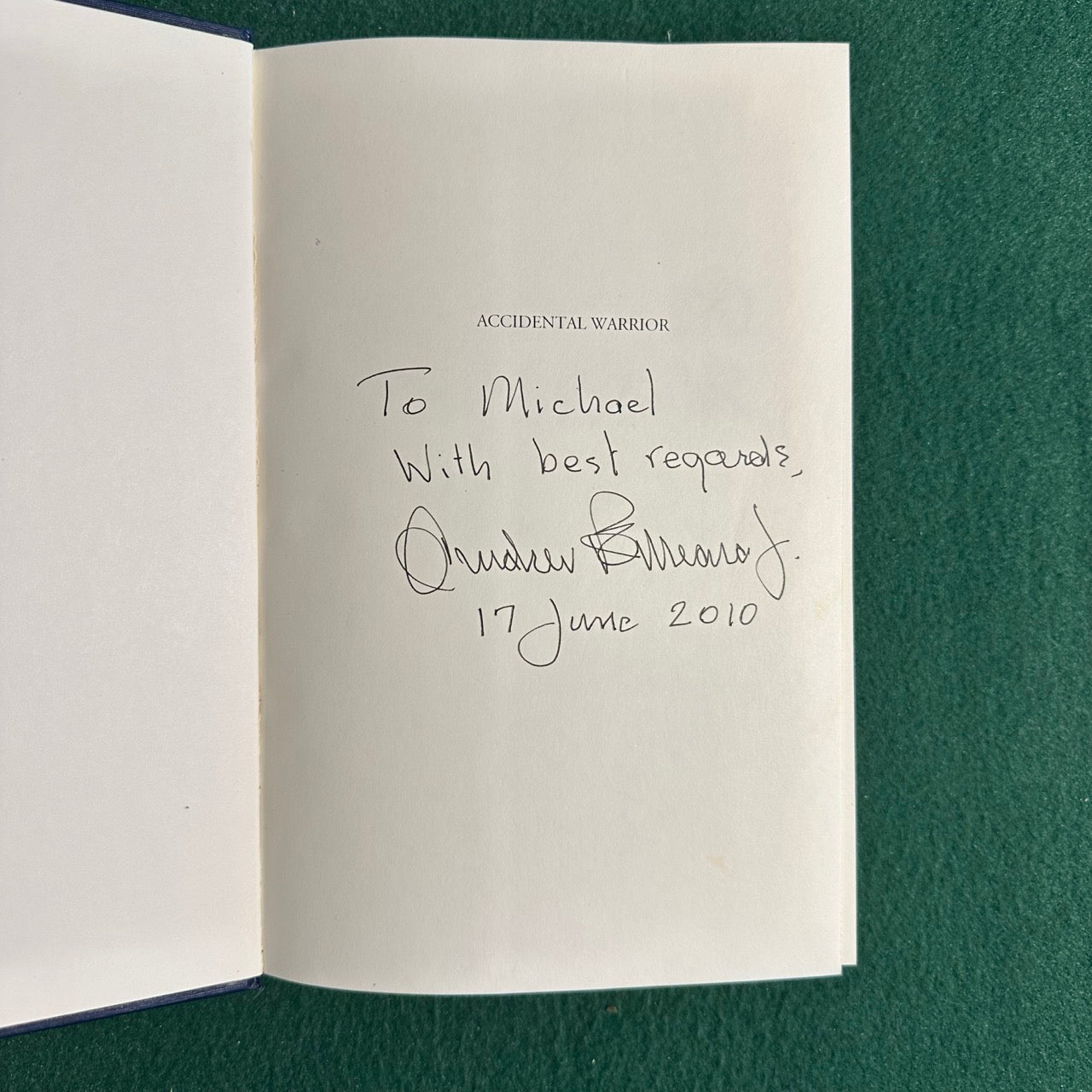 Non-Fiction Hardback: Andy O'Meara, Jr. - Accidental Warrior SIGNED