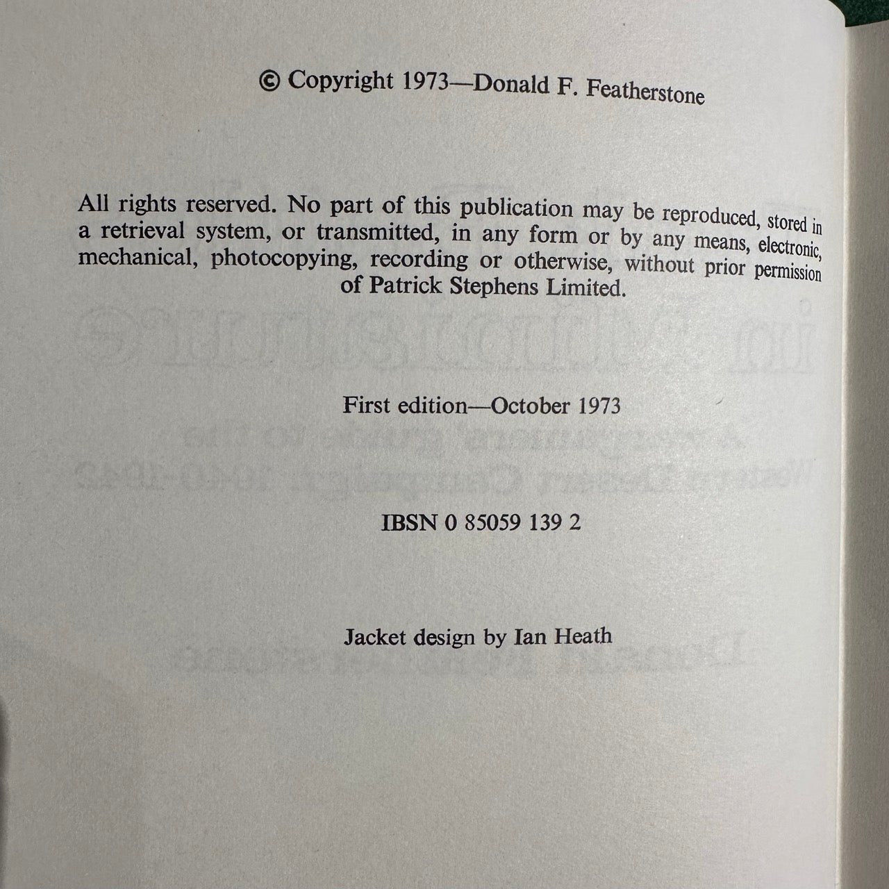Vintage Non-Fiction Hardback: Donald Featherstone - Tank Battles in Miniature FIRST EDITION