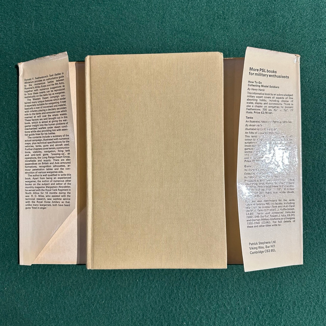 Vintage Non-Fiction Hardback: Donald Featherstone - Tank Battles in Miniature FIRST EDITION