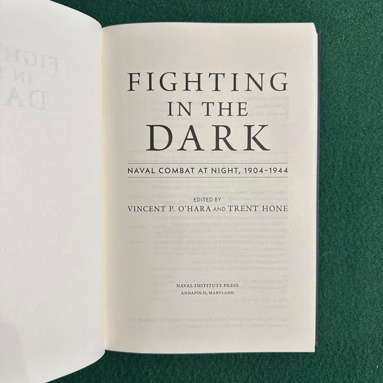 Non-Fiction Hardback: Fighting in the Dark, Edited by Vincent P O'Hara and Trent Hone FIRST EDITION