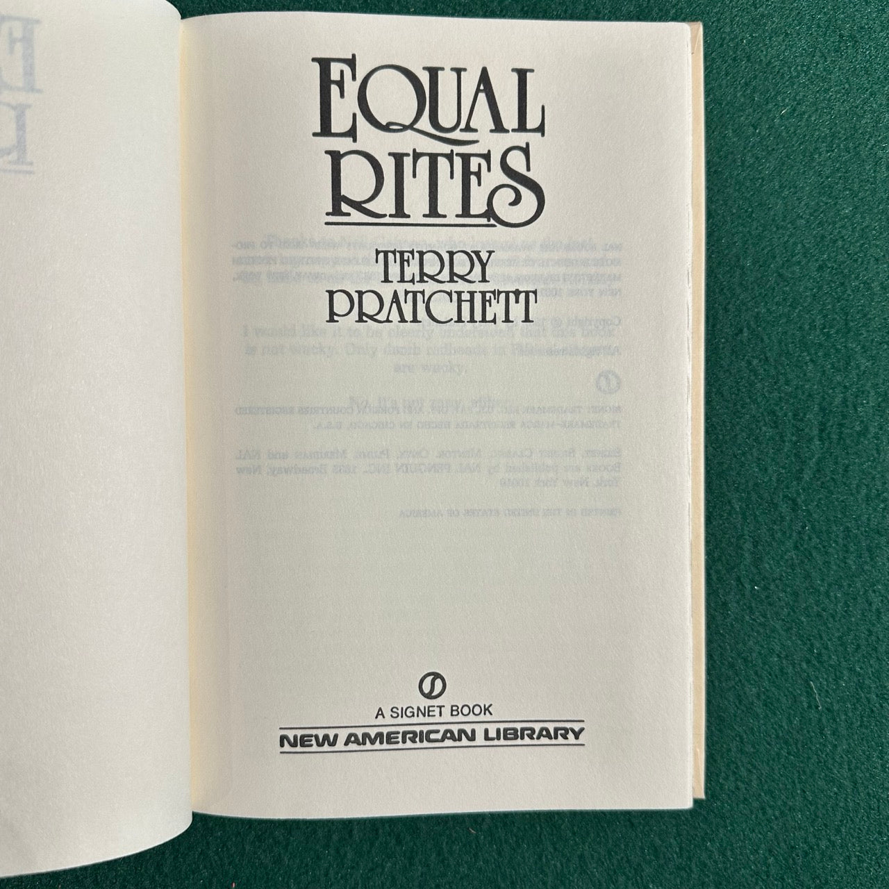 Vintage Fantasy Hardback: Terry Pratchett - Equal Rites BCE