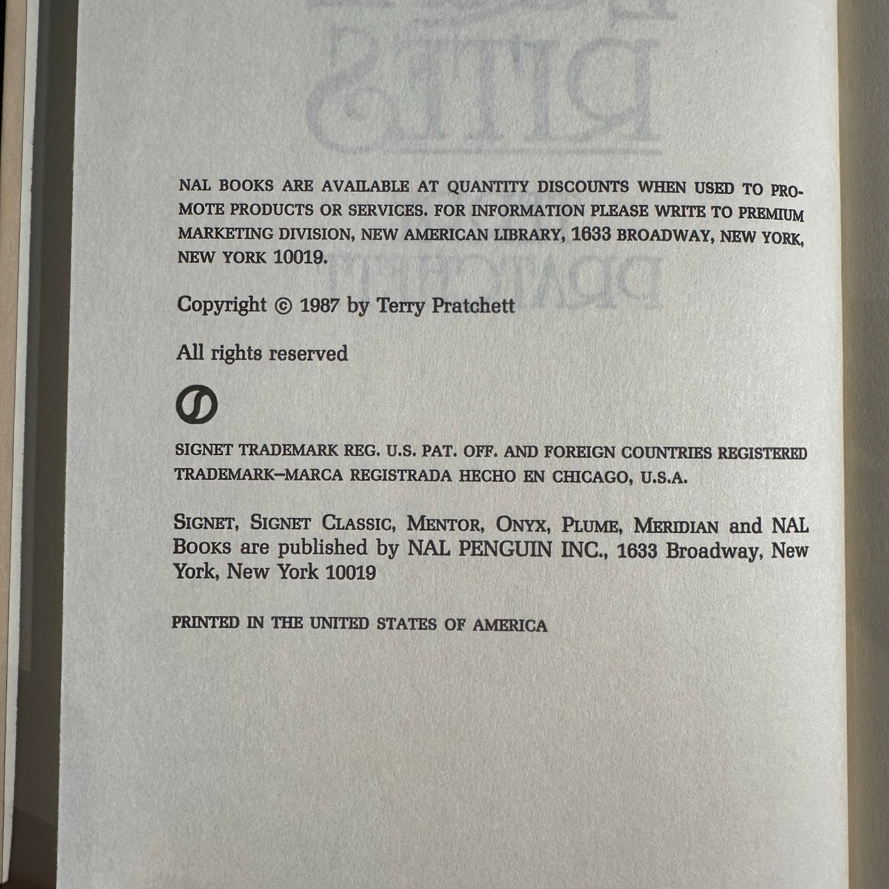 Vintage Fantasy Hardback: Terry Pratchett - Equal Rites BCE