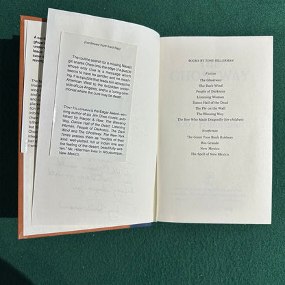 Vintage Fiction Hardback: Tony Hillerman - The Ghostway SIGNED SECOND PRINTING