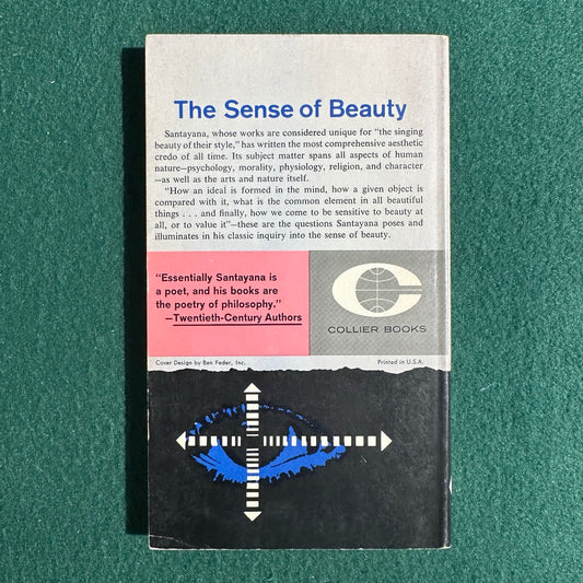 Vintage Non-Fiction Paperback: George Santayana - The Sense of Beauty FIRST PRINTING