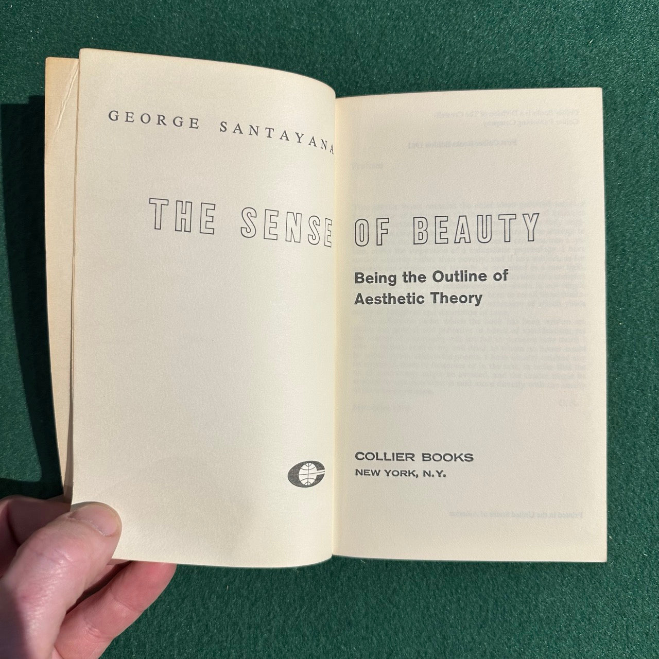 Vintage Non-Fiction Paperback: George Santayana - The Sense of Beauty FIRST PRINTING