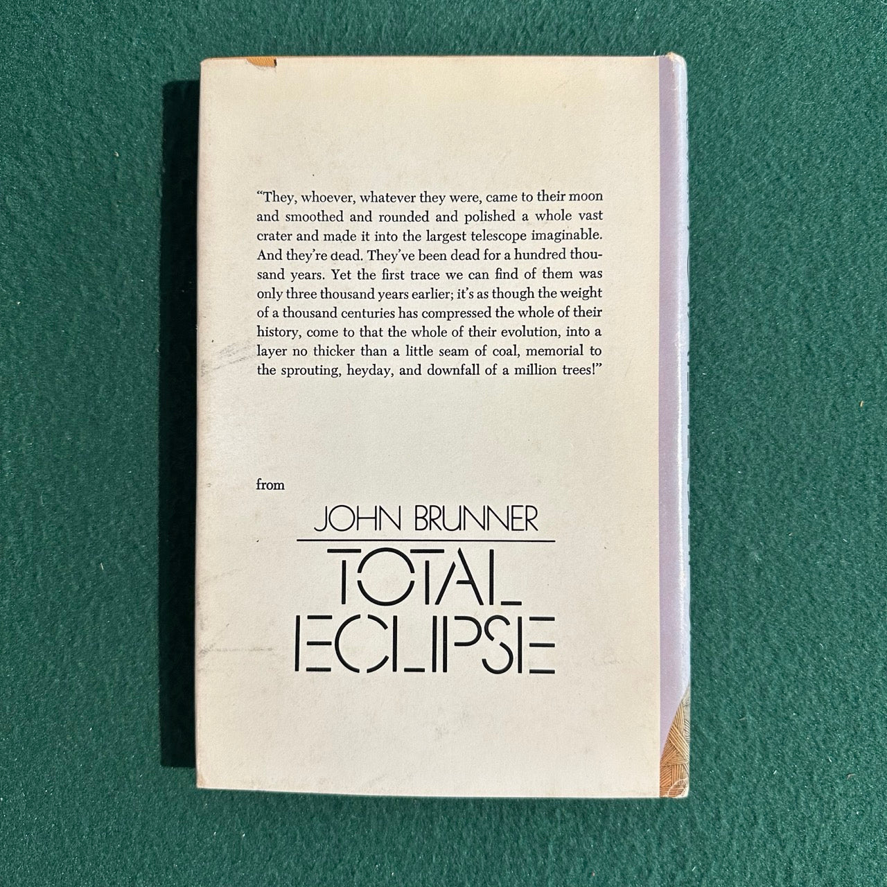 Vintage Sci-Fi Hardback: John Brunner - Total Eclipse BCE