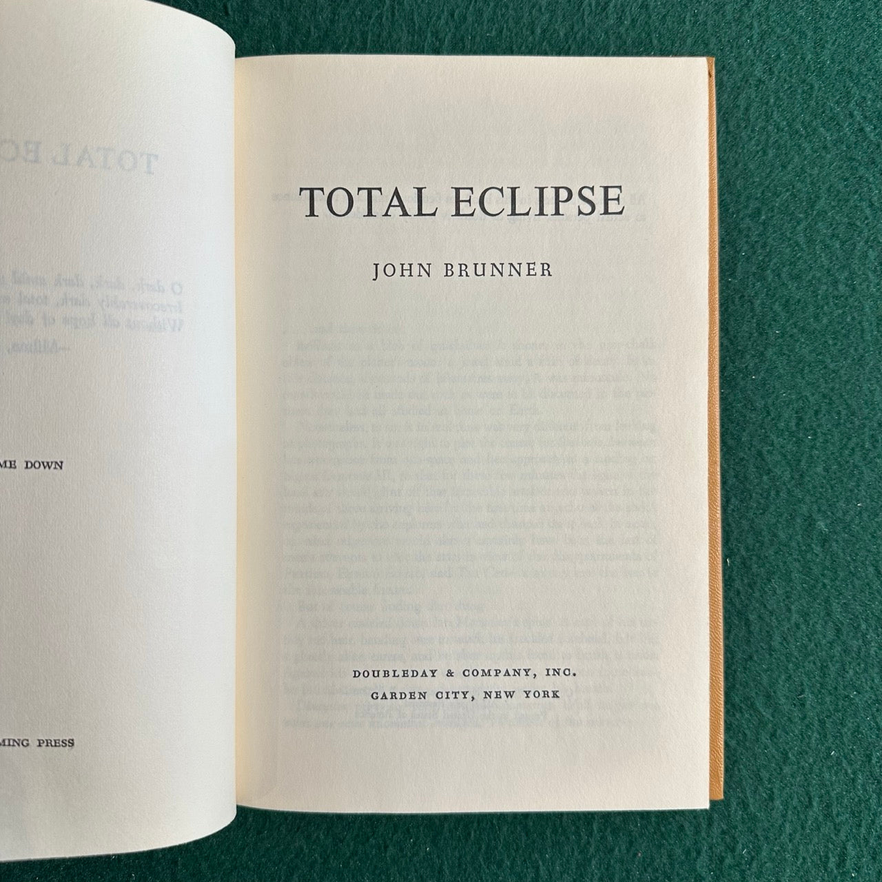 Vintage Sci-Fi Hardback: John Brunner - Total Eclipse BCE