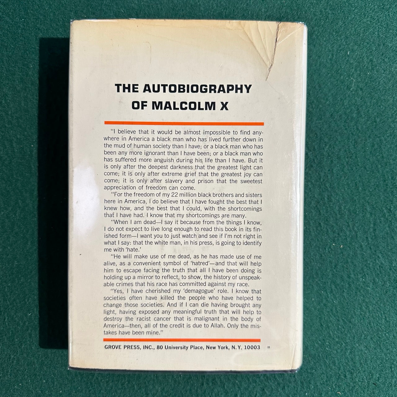 Vintage Non-Fiction Hardback: Alex Haley - The Autobiography of Malcolm X FIRST EDITION/SECOND PRINTING