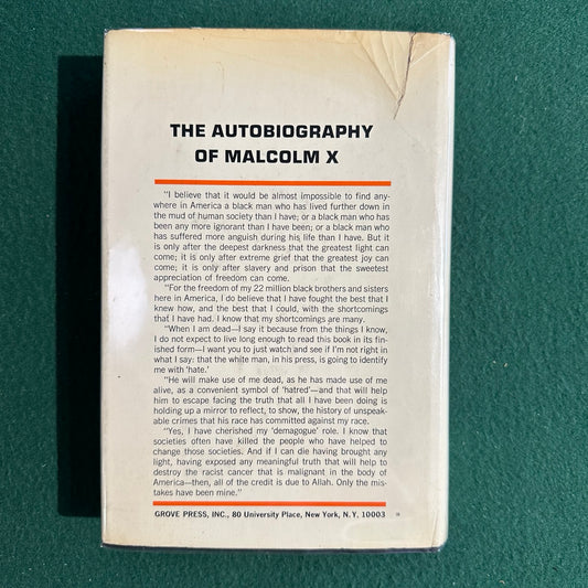 Vintage Non-Fiction Hardback: Alex Haley - The Autobiography of Malcolm X FIRST EDITION/SECOND PRINTING