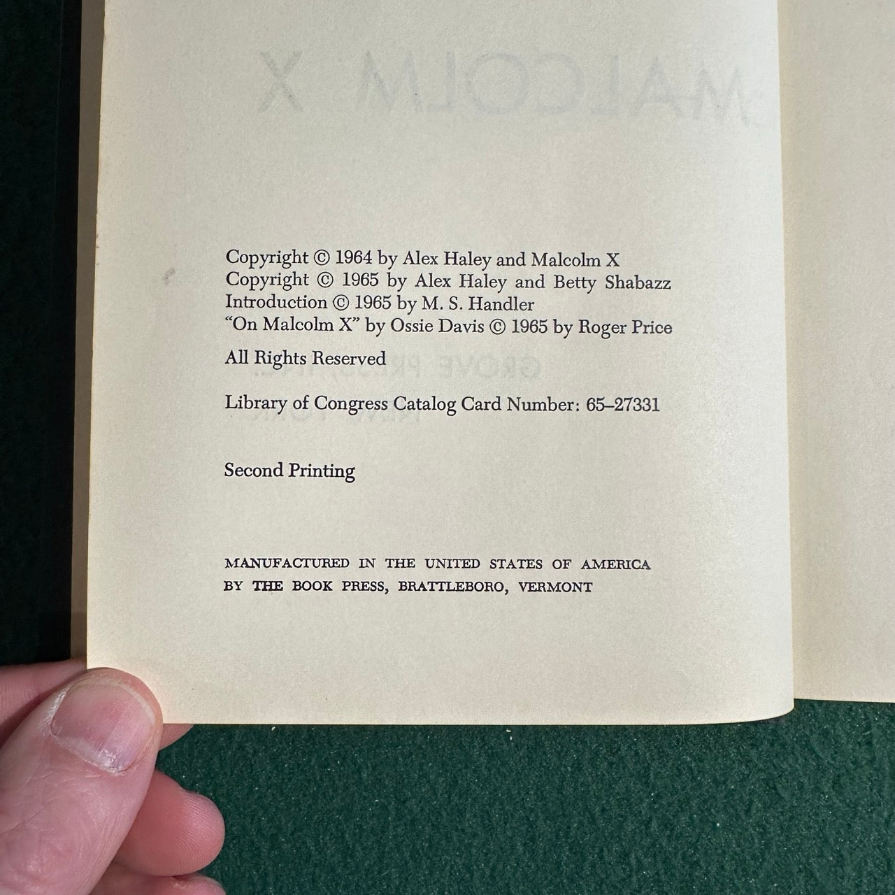 Vintage Non-Fiction Hardback: Alex Haley - The Autobiography of Malcolm X FIRST EDITION/SECOND PRINTING