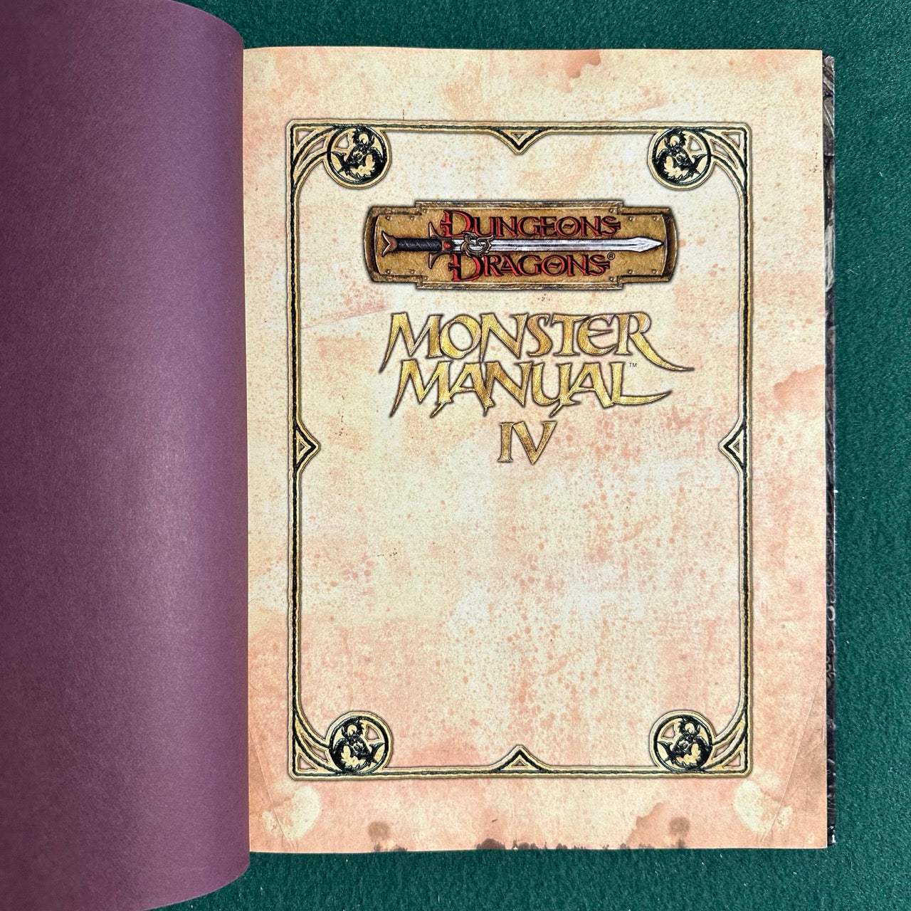 Dungeons & Dragons 3.5 Hardback: Monster Manual IV FIRST PRINTING