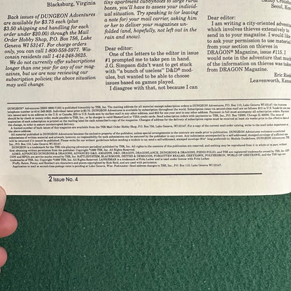 Dungeons & Dragons Magazine: Dungeon #4 TSR