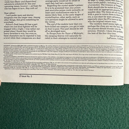Dungeons & Dragons Magazine: Dungeon #5 TSR