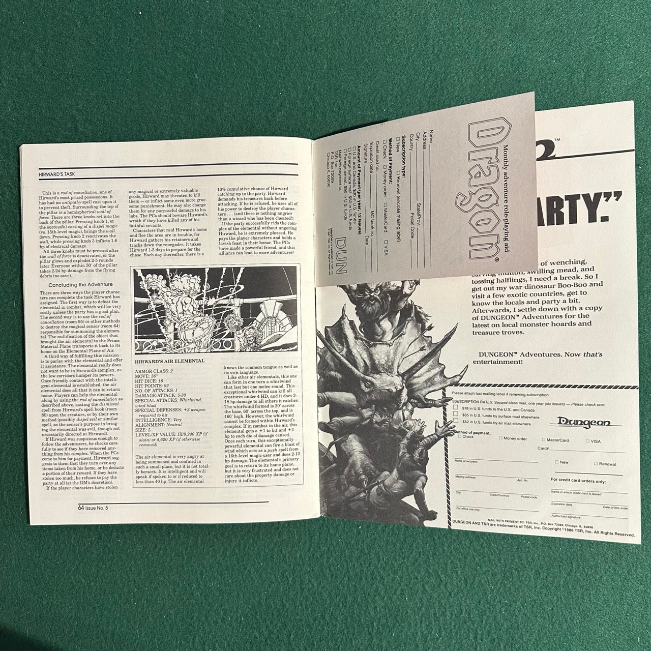Dungeons & Dragons Magazine: Dungeon #5 TSR