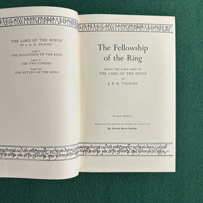 Vintage Fantasy Hardbacks: JRR Tolkien - The Lord of the Rings Trilogy SECOND EDITION FOURTH/FIFTH PRINTINGS