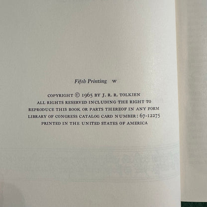 Vintage Fantasy Hardbacks: JRR Tolkien - The Lord of the Rings Trilogy SECOND EDITION FOURTH/FIFTH PRINTINGS