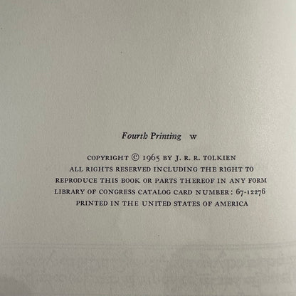 Vintage Fantasy Hardbacks: JRR Tolkien - The Lord of the Rings Trilogy SECOND EDITION FOURTH/FIFTH PRINTINGS