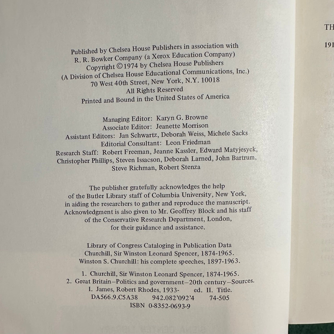 Vintage Non-Fiction Hardback: Robert Rhodes James - Winston S Churchill: His complete Speeches 1897 - 1963, Vols 1-4