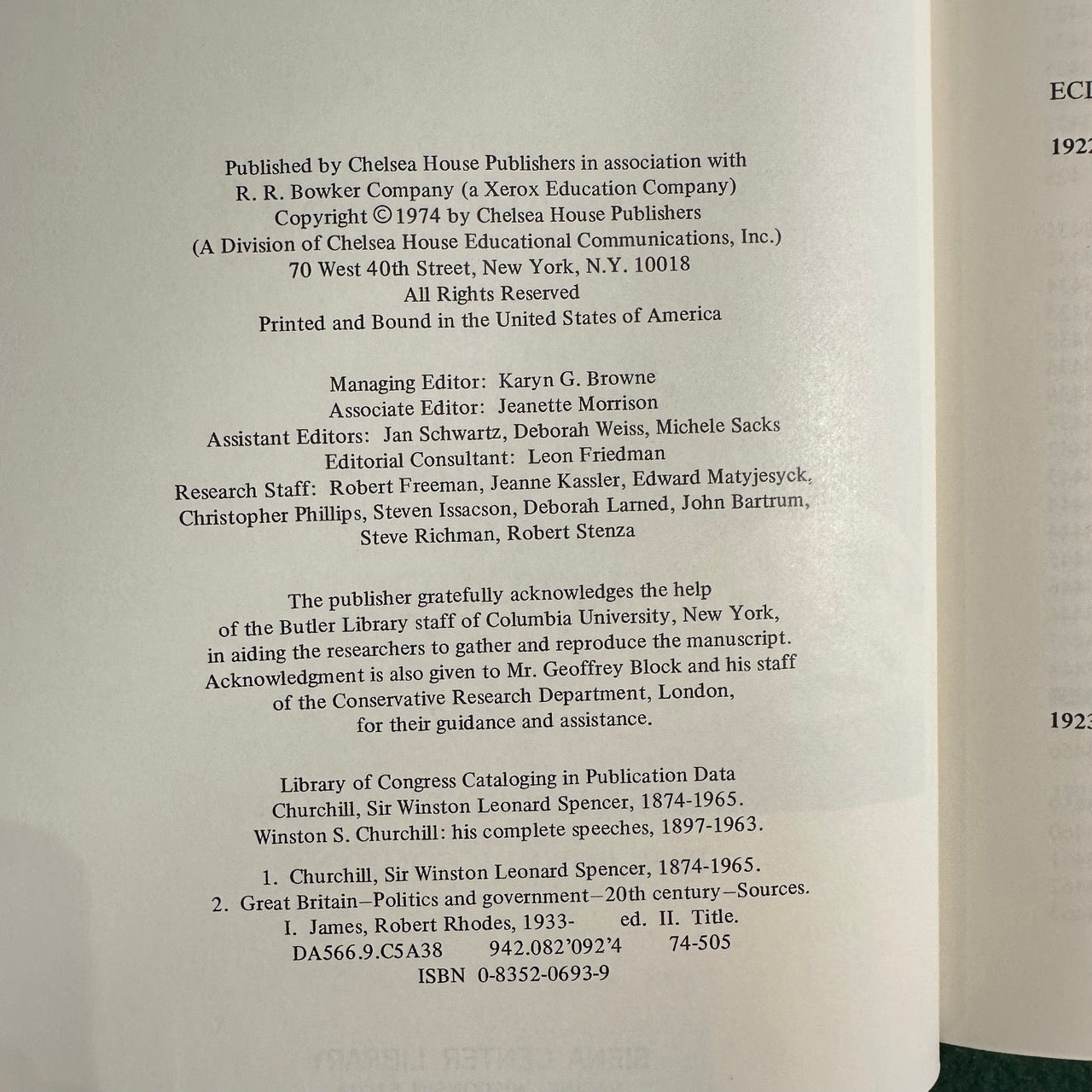 Vintage Non-Fiction Hardback: Robert Rhodes James - Winston S Churchill: His complete Speeches 1897 - 1963, Vols 1-4