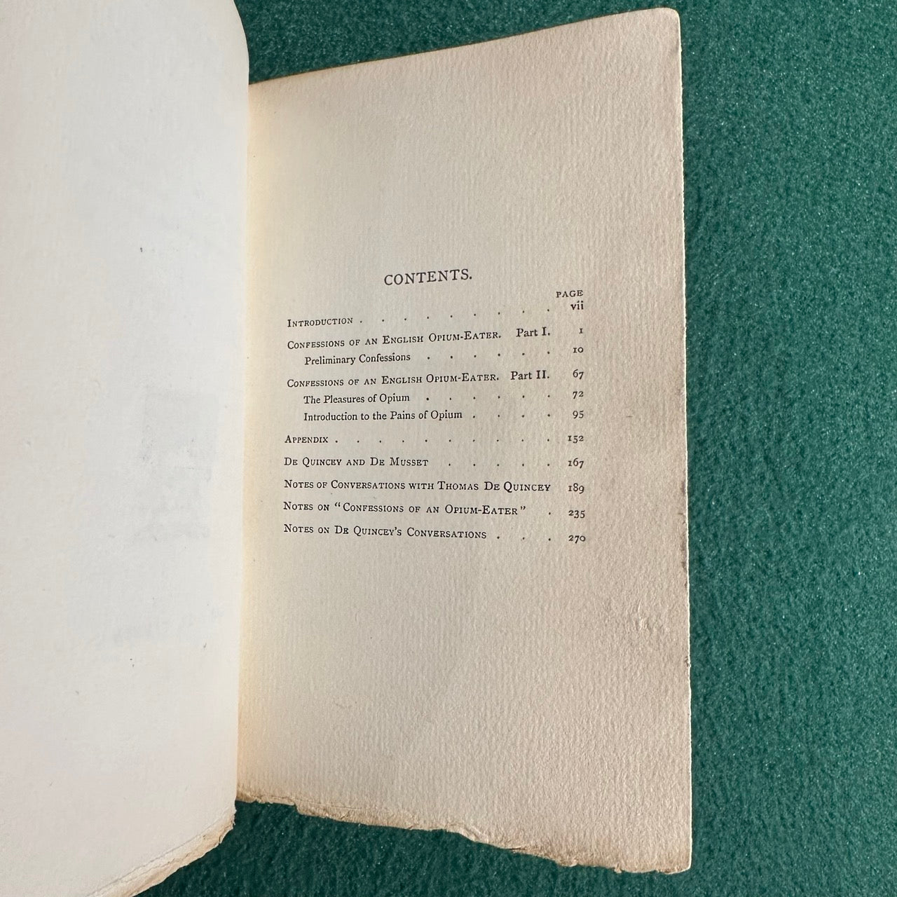 Antique Fiction Hardback: Thomas De Quincey - Confessions of and English Opium-Eater 1885 REPRINT