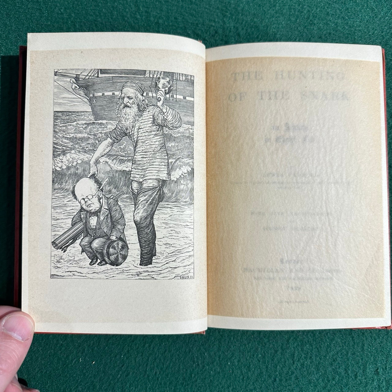 Antique Fiction Hardback: Lewis Carroll - The Hunting of the Snark 1899 REPRINT