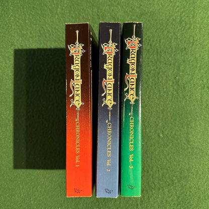 Vintage Dungeons & Dragons Paperbacks: Margaret Weis and Tracy Hickman - Dragonlance Chronicles, Vols 1-3 COMPLETE