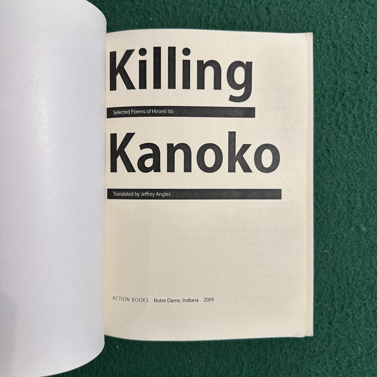 Poetry Paperback: Hiromi Ito - Killing Kanoko FIRST EDITION