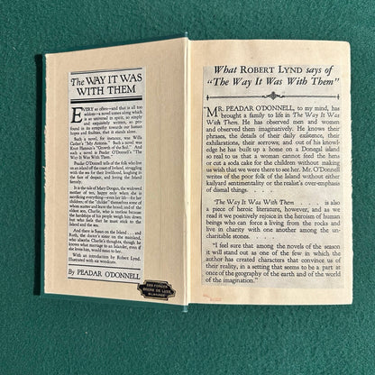 Vintage Fiction Hardback: Peadar O'Donnell - The Way It Was With Them FIRST EDITION